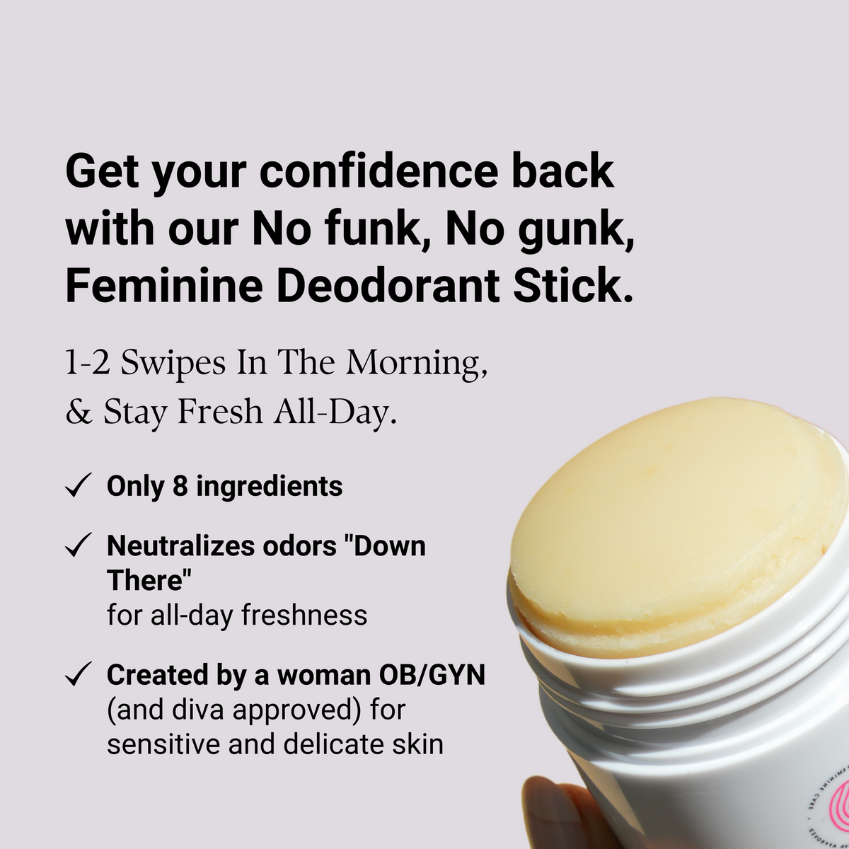 Kushae Natural Feminine Deodorant Stick