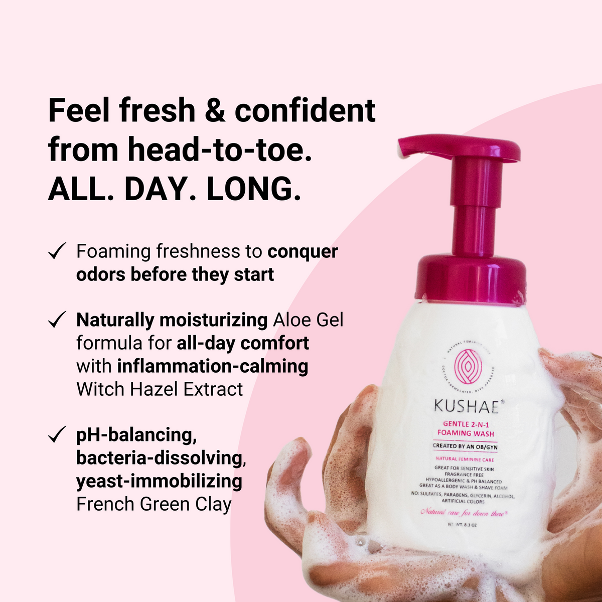 Kushae Pump & Pouch Duo - Gentle 2n1 Foaming Wash Set