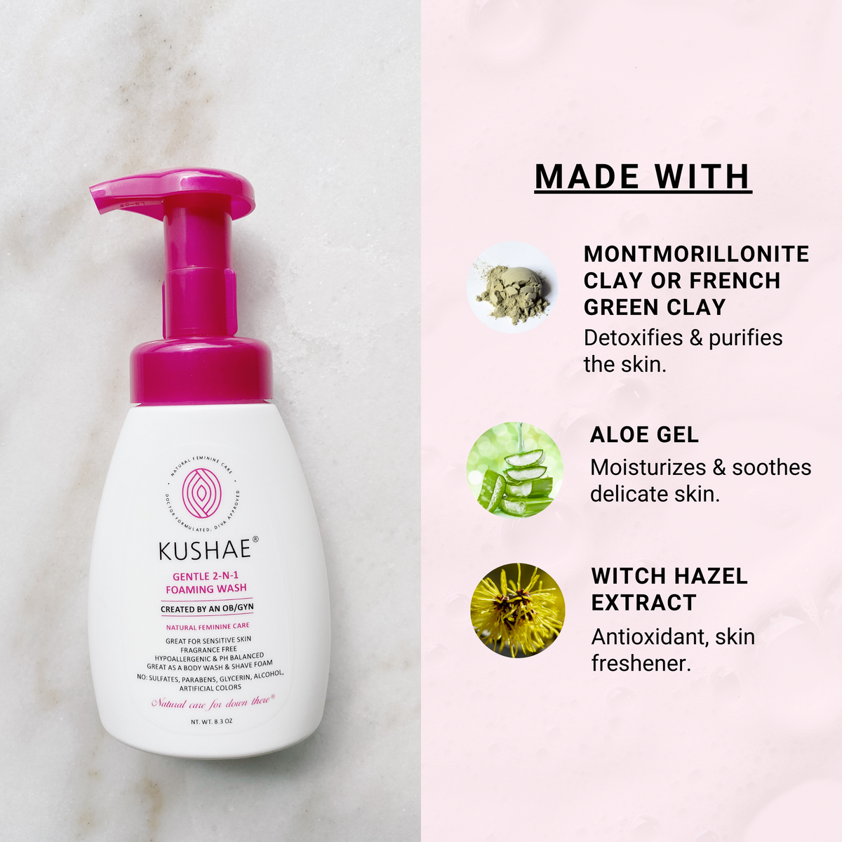 Kushae Gentle 2-N-1 Foaming Feminine Wash
