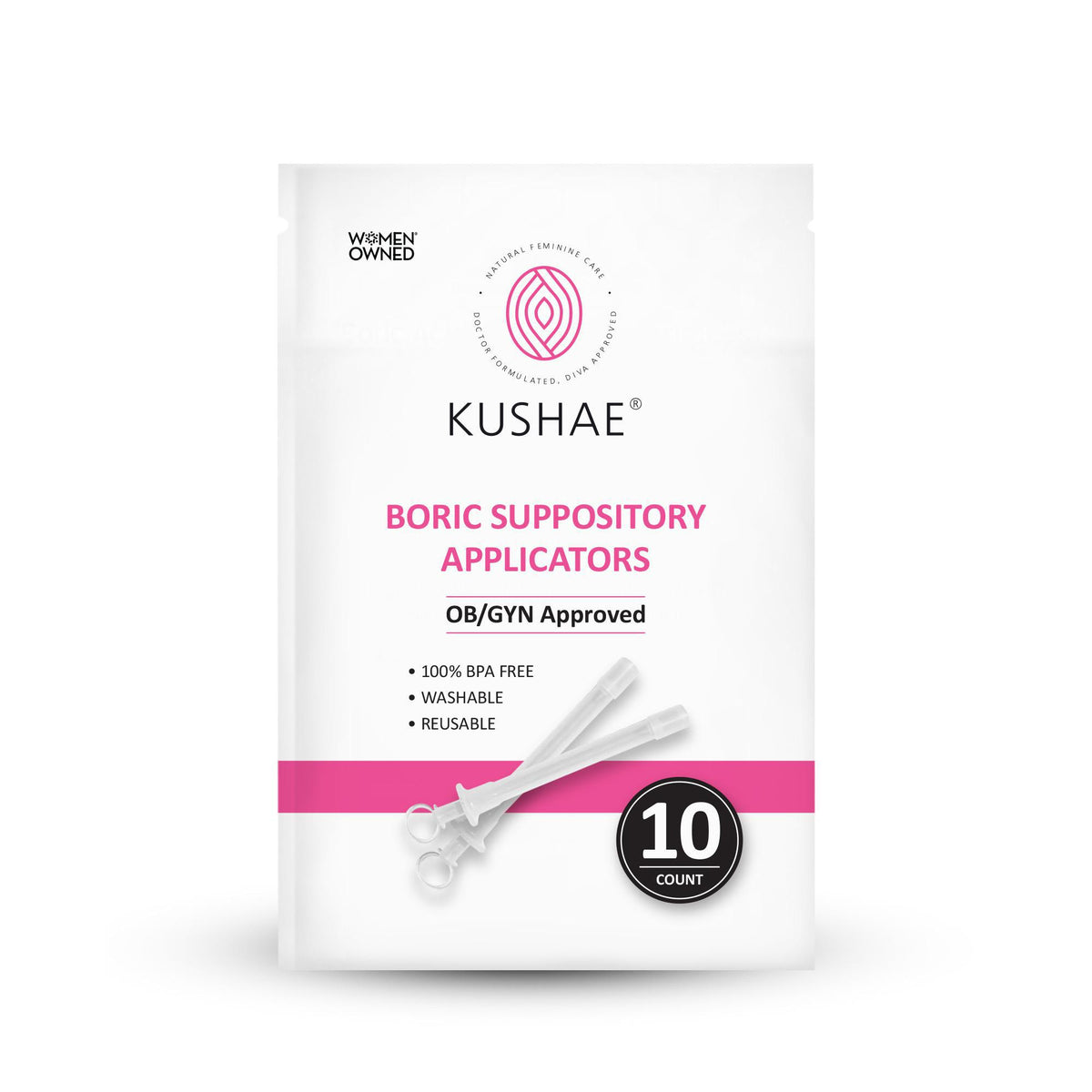 Kushae 10ct Boric Suppository Applicators