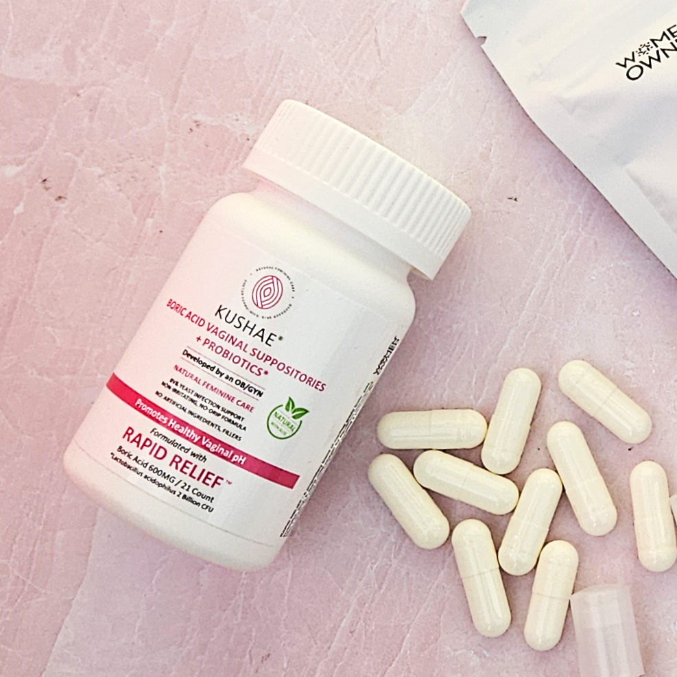 Kushae Vaginal Boric Acid Suppositories + Probiotics & Aloe!