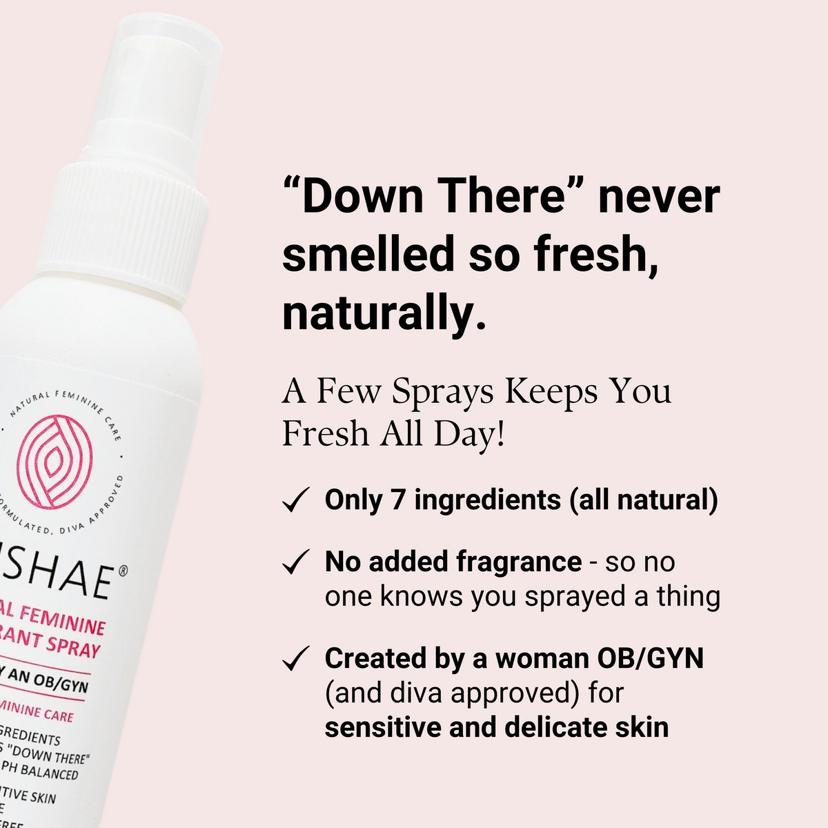Kushae Natural Feminine Deodorant Spray